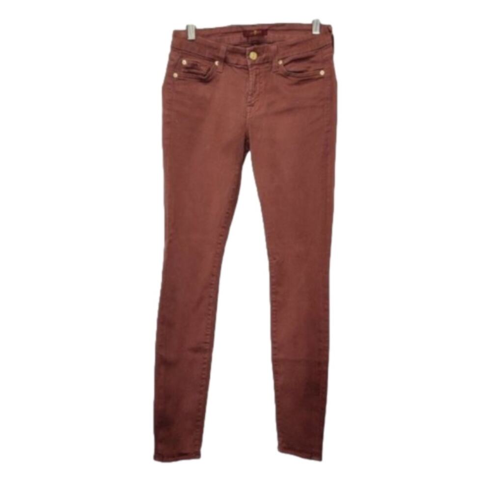 7 for all man kind maroon stretch jeans